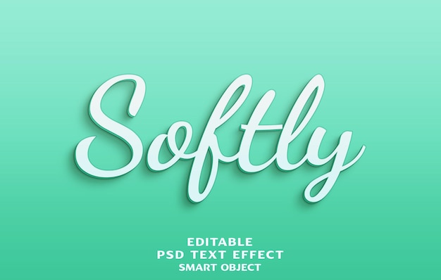PSD design de efeito de texto suavemente editável em 3d