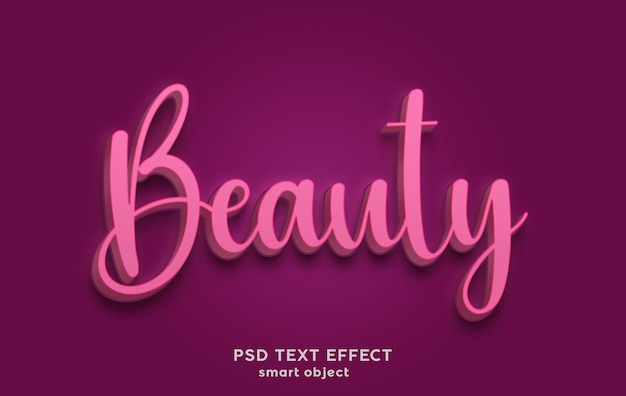 Design de efeitos de texto PSD Premium Beauty 3D