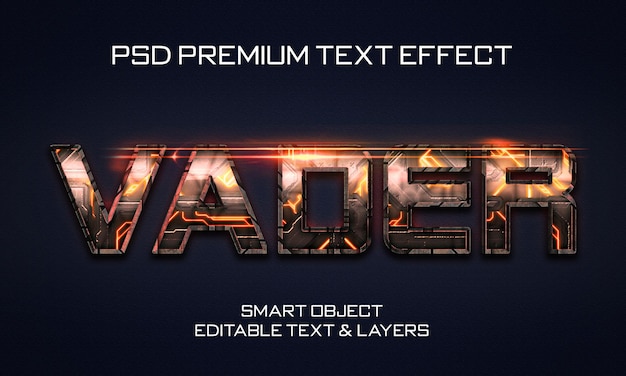 Design de efeitos de texto scifi vader