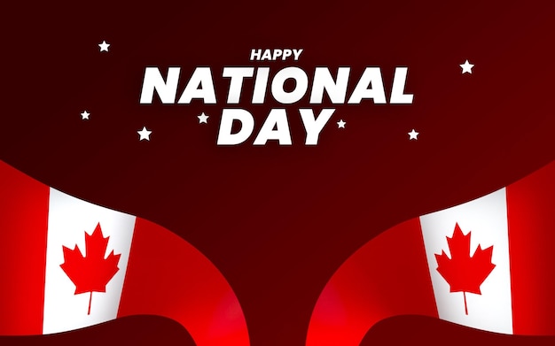 Design de elemento da bandeira do Canadá banner do dia da independência nacional fita psd