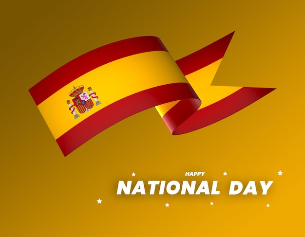 Design de elemento de bandeira da espanha faixa de banner do dia da independência nacional psd