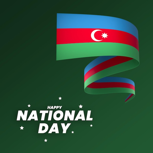 PSD design de elemento de bandeira do azerbaijão banner do dia da independência nacional fita psd