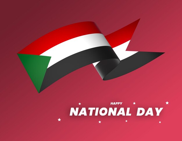 PSD design de elemento de bandeira do sudão faixa de banner do dia da independência nacional psd