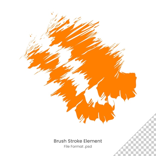 PSD design de elemento de modelo de fundo de pincel laranja abstrato