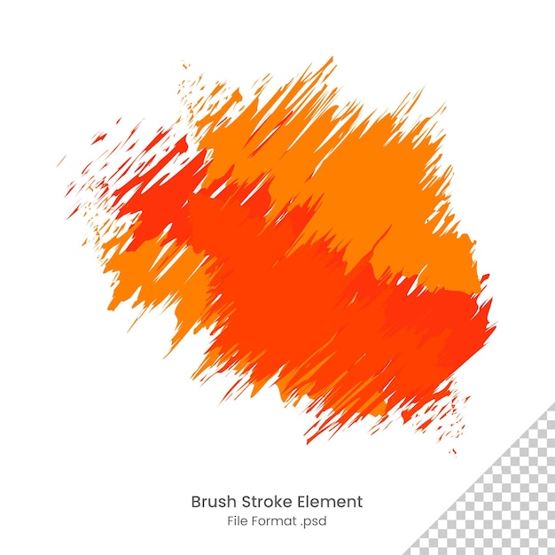 PSD design de elemento de modelo de fundo de pincel laranja abstrato