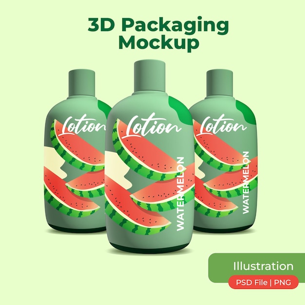 Design de embalagem de garrafa 3d