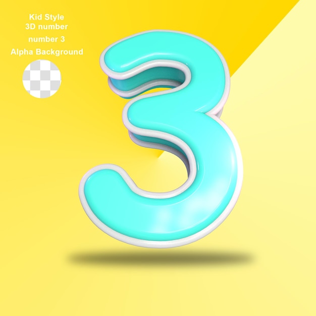 Design de estilo de desenho animado 3D número três
