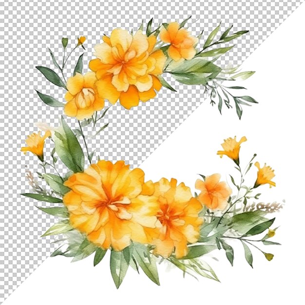 PSD design de flores em aquarela e decoração de casamento