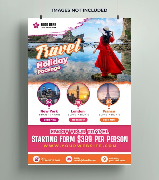 PSD design de flyer de negócios psd e brochura para agência de viagens