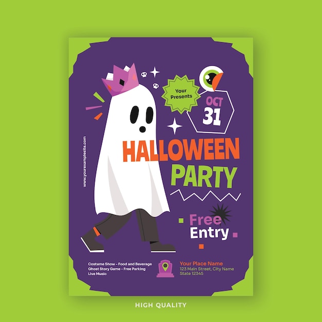 Design de folheto de festa de Halloween