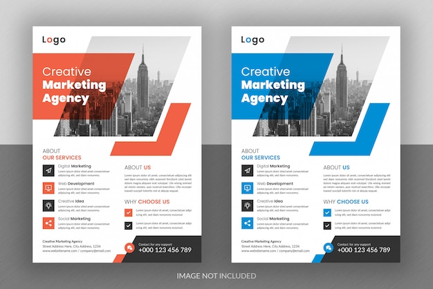 Design de folheto e modelo de capa do folheto para agências de marketing digital para negócios corporativos