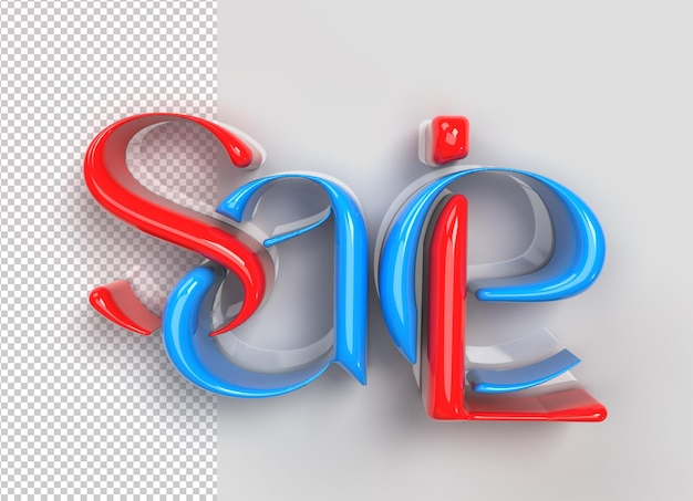 PSD design de fonte psd transparente de letras de venda 3d