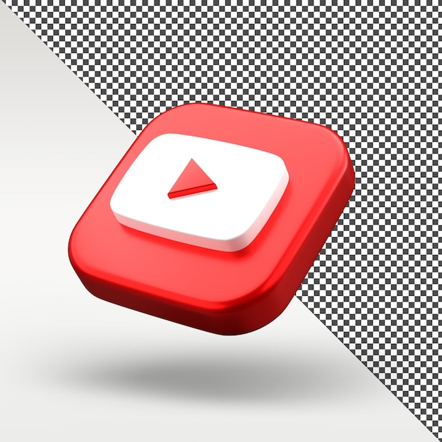 Design de ícone 3d do youtube isolado