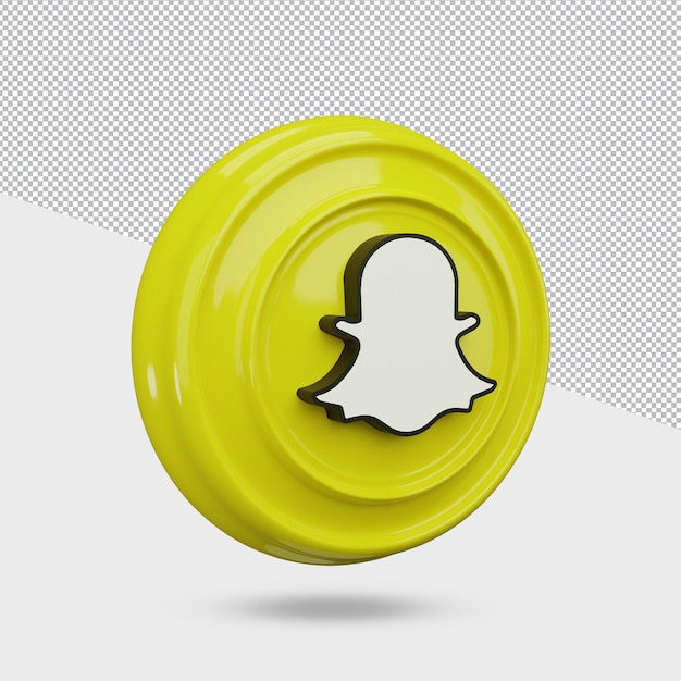 Design de ícone do snapchat de renderização 3d