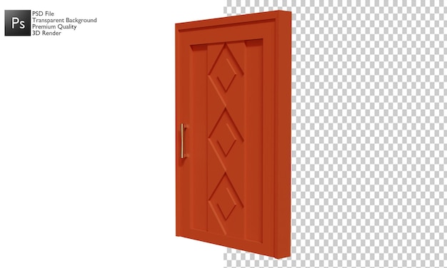 PSD design de ilustração 3d de porta