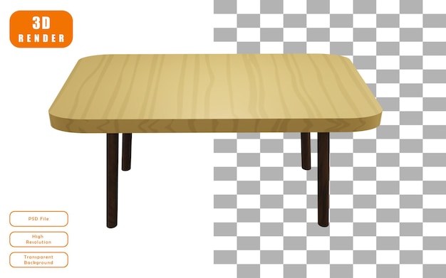 Design de ilustrador de mesa de jantar 3d arquivo psd premium