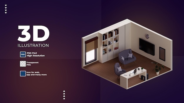 PSD design de interiores 3d