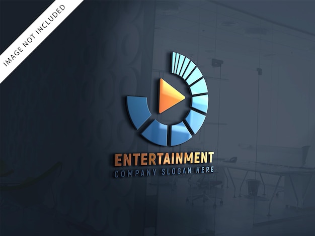 PSD design de logotipo de entretenimento de mídia