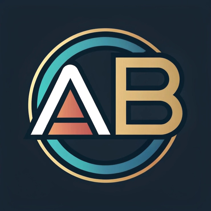 PSD design de logotipo de letra ab letra ab luxuosa letra modelo de logotipo elementos monograma pessoal