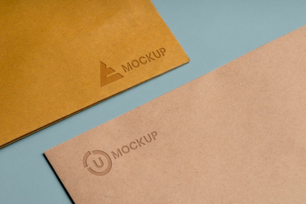 Design de logotipo de mock-up para alta visão de negócios