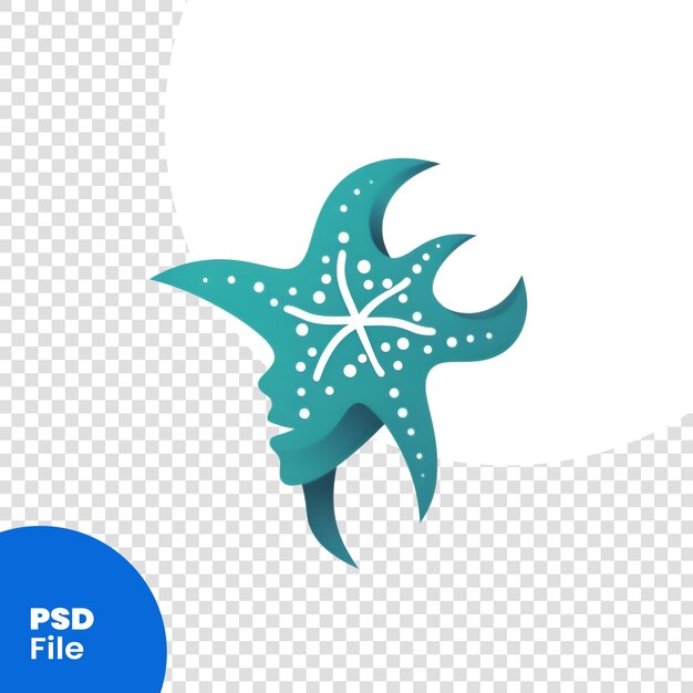 Design de logotipo estrela do mar. design de logotipo da vida marinha. ilustração vetorial. modelo psd