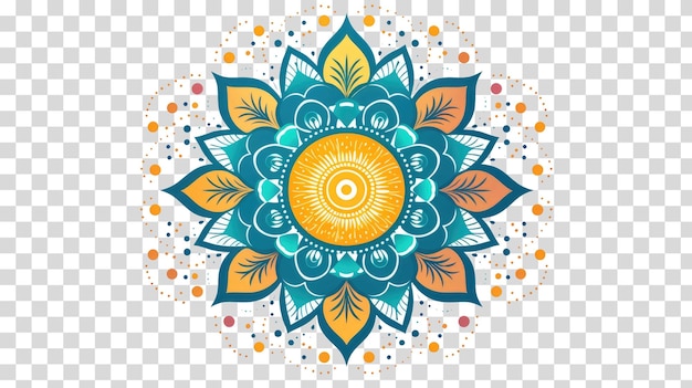 PSD design de mandala isolado em ilustração vetorial de fundo transparente