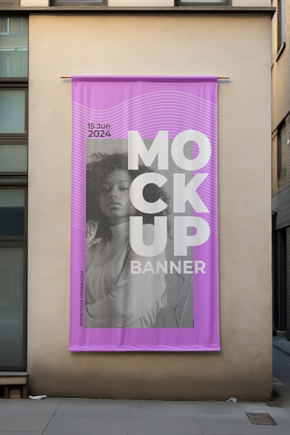 Design de maquete de banner de têxteis