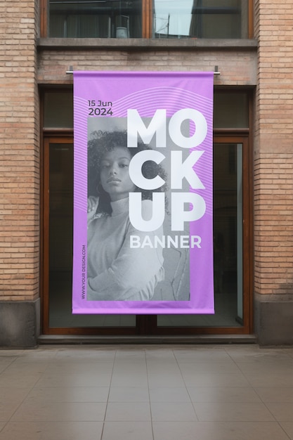Design de maquete de banner de têxteis
