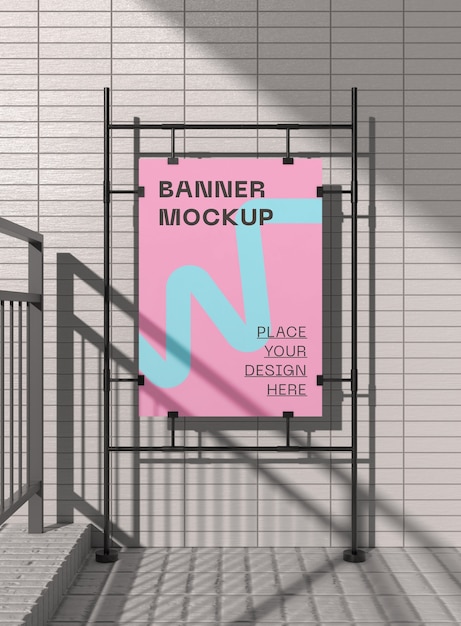 Design de maquete de banner externo promocional