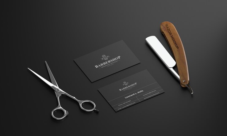 PSD design de maquete de banner rbarbershop