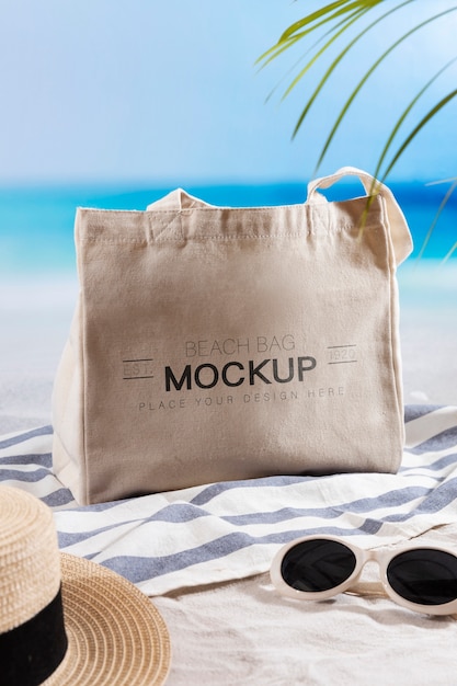 Design de maquete de bolsa de praia