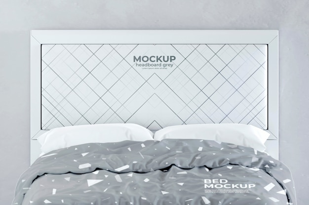 PSD design de maquete de cabeceira de cama