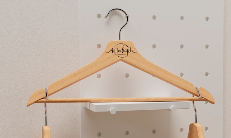 PSD design de maquete de cabide de roupas