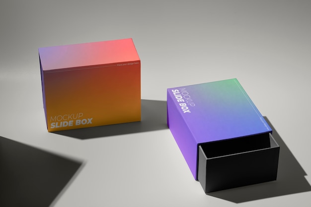 PSD design de maquete de caixa de slide gradiente
