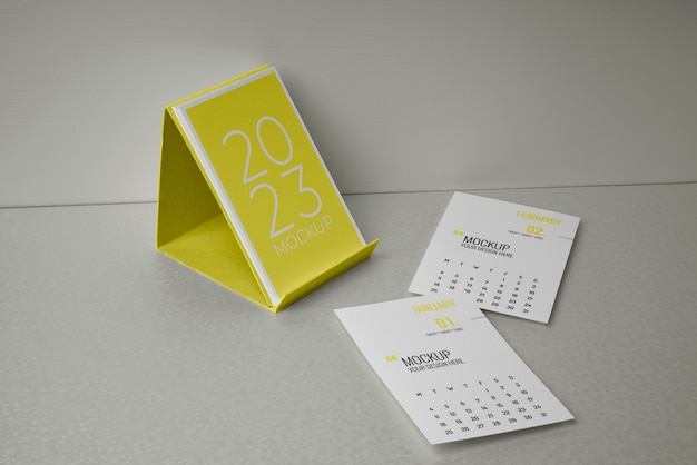 Design de maquete de calendário de mesa