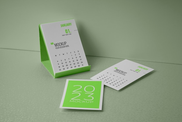 Design de maquete de calendário de mesa