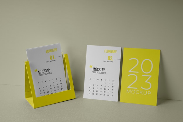 Design de maquete de calendário de mesa