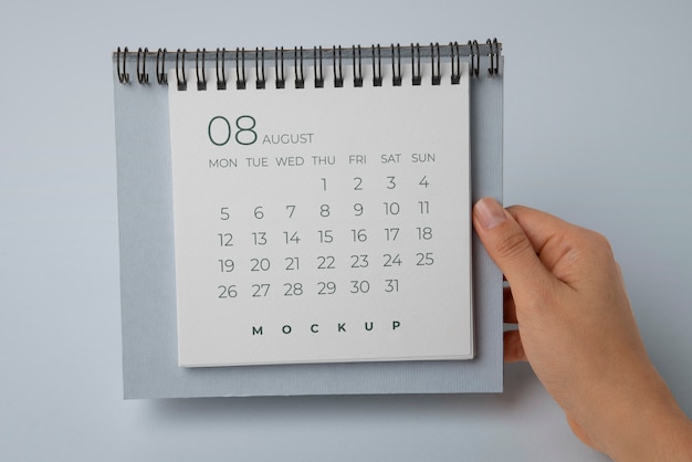 PSD design de maquete de calendário de mesa