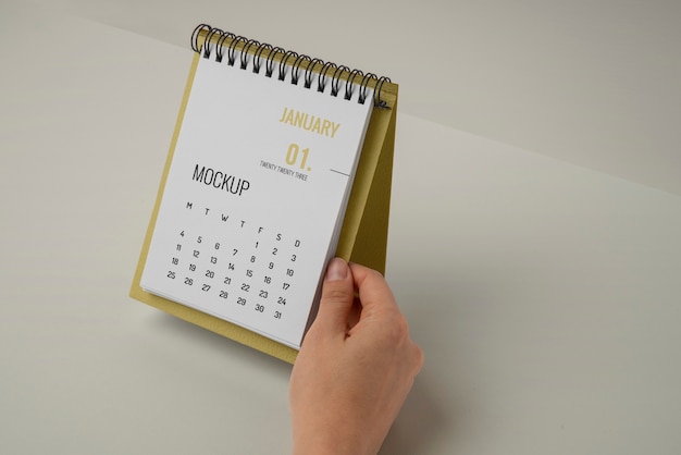 Design de maquete de calendário de mesa