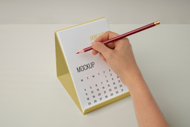 Design de maquete de calendário de mesa