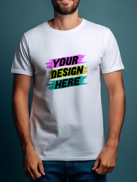 PSD design de maquete de camiseta branca psd