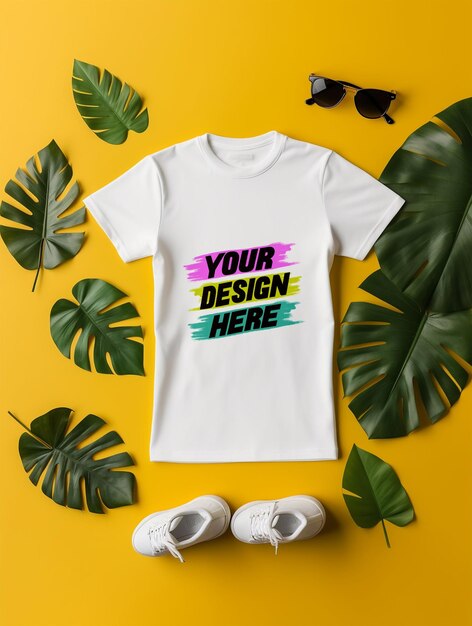 Design de maquete de camiseta branca psd