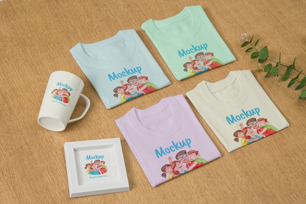 Design de maquete de camiseta de família