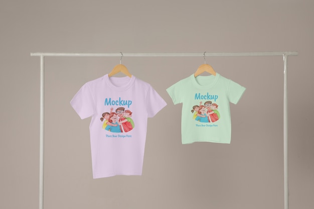 Design de maquete de camiseta de família