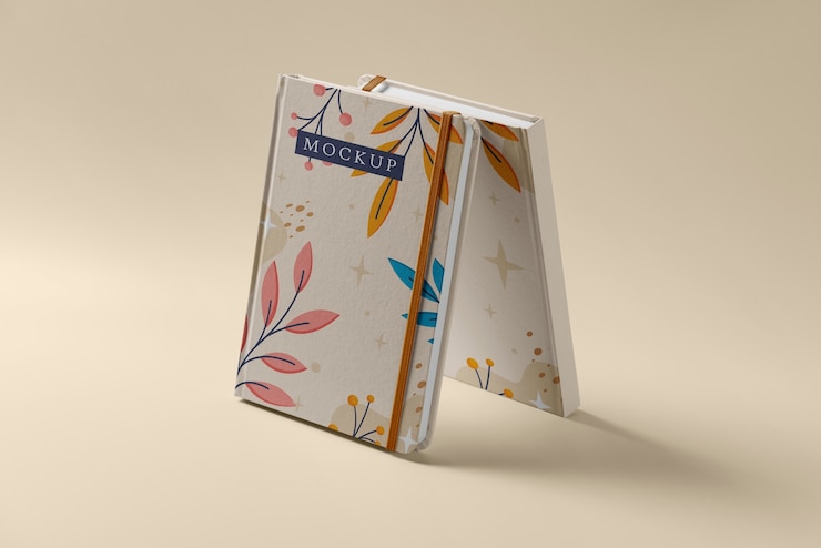 Design de maquete de capa de notebook