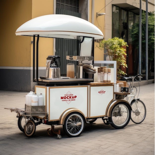 PSD design de maquete de carrinho de café psd