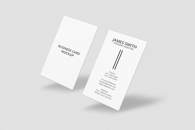 Design de maquete de cartão de visita vertical