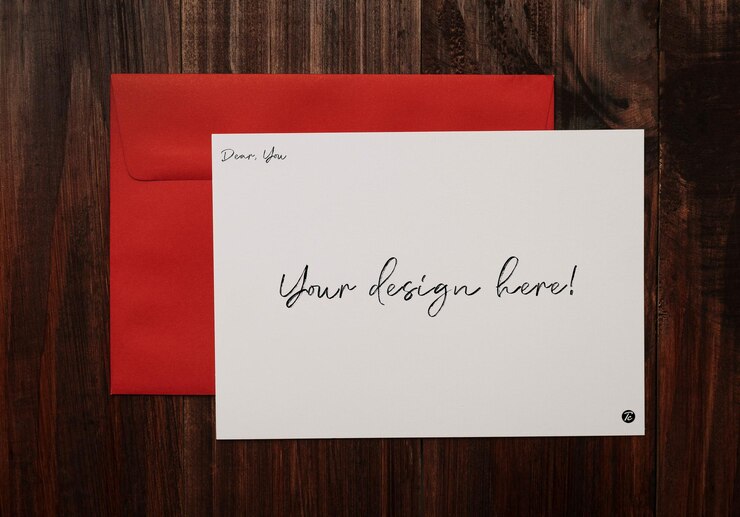 PSD design de maquete de cartão e envelope