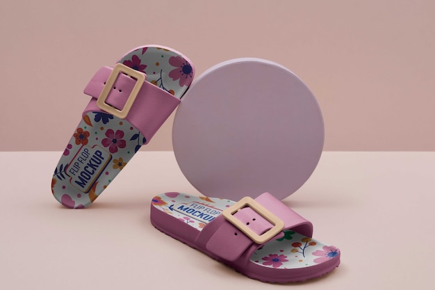 Design de maquete de chinelo de calçados