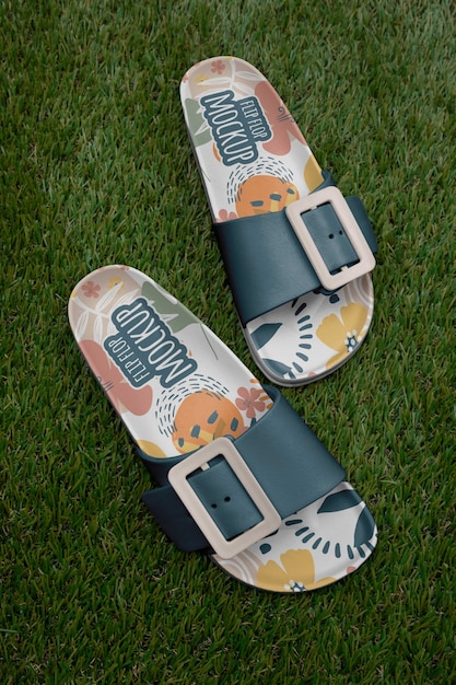 Design de maquete de chinelo de calçados